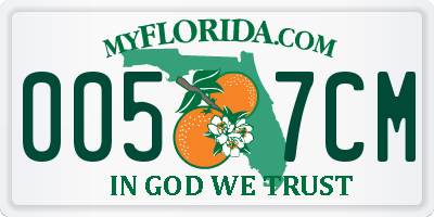 FL license plate 0057CM