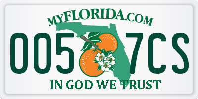 FL license plate 0057CS