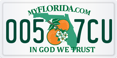 FL license plate 0057CU