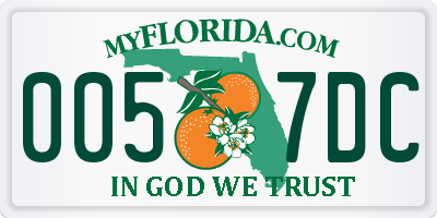 FL license plate 0057DC