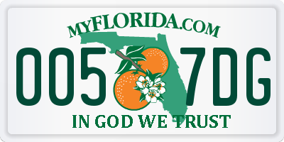 FL license plate 0057DG