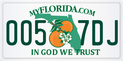 FL license plate 0057DJ