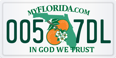 FL license plate 0057DL