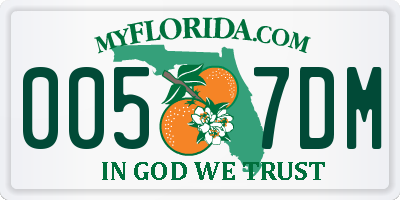 FL license plate 0057DM