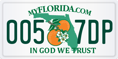 FL license plate 0057DP