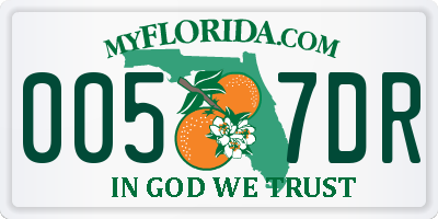 FL license plate 0057DR
