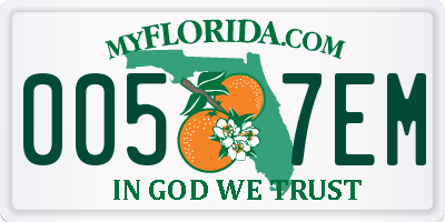 FL license plate 0057EM