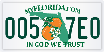 FL license plate 0057EO