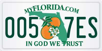 FL license plate 0057ES