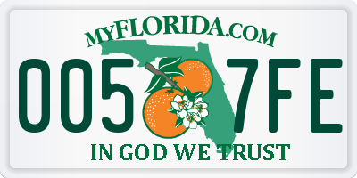 FL license plate 0057FE