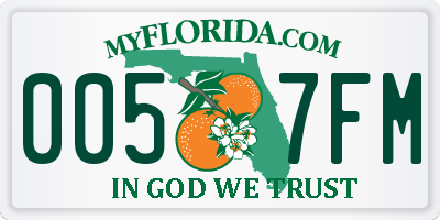 FL license plate 0057FM
