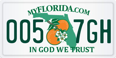 FL license plate 0057GH