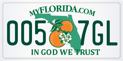 FL license plate 0057GL