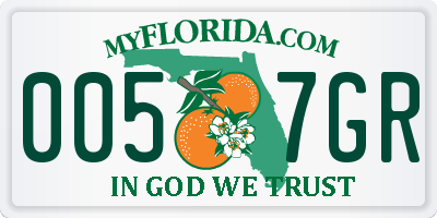 FL license plate 0057GR