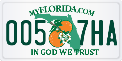 FL license plate 0057HA