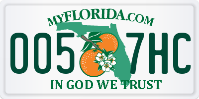 FL license plate 0057HC