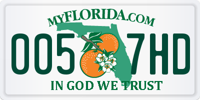 FL license plate 0057HD