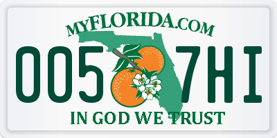 FL license plate 0057HI