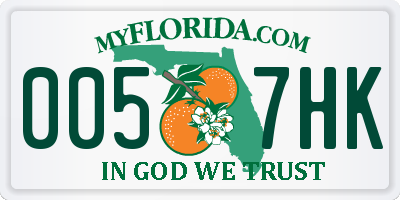 FL license plate 0057HK