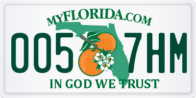 FL license plate 0057HM