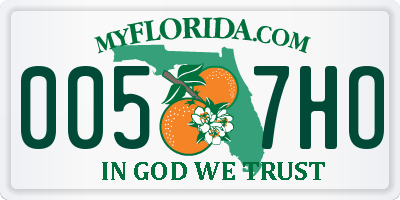 FL license plate 0057HO
