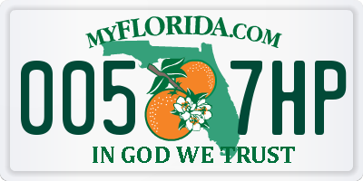 FL license plate 0057HP