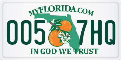 FL license plate 0057HQ