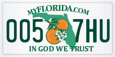 FL license plate 0057HU