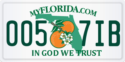 FL license plate 0057IB