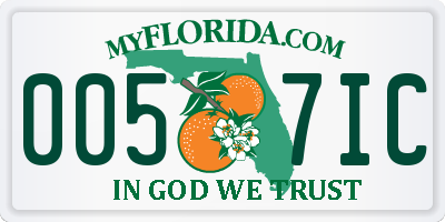 FL license plate 0057IC