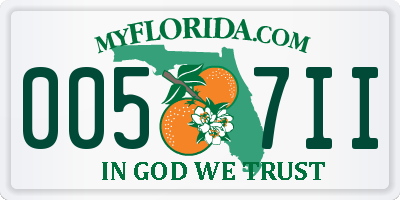FL license plate 0057II