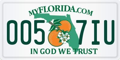 FL license plate 0057IU