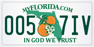 FL license plate 0057IV