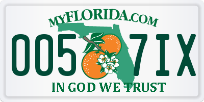 FL license plate 0057IX