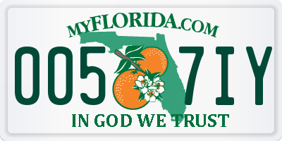 FL license plate 0057IY