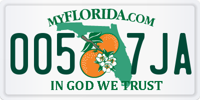 FL license plate 0057JA
