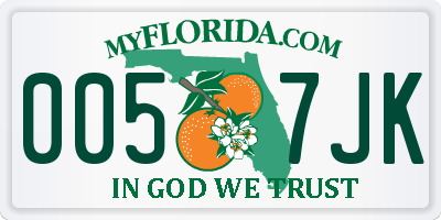 FL license plate 0057JK
