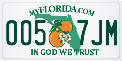 FL license plate 0057JM
