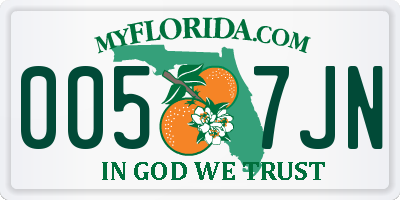 FL license plate 0057JN