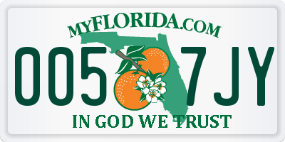 FL license plate 0057JY