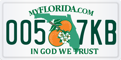 FL license plate 0057KB