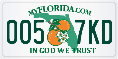FL license plate 0057KD
