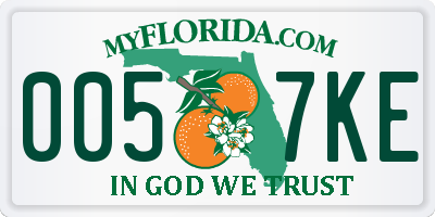 FL license plate 0057KE