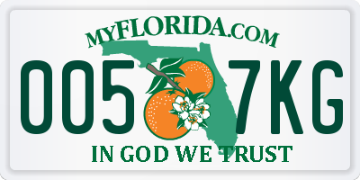 FL license plate 0057KG