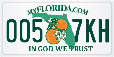 FL license plate 0057KH