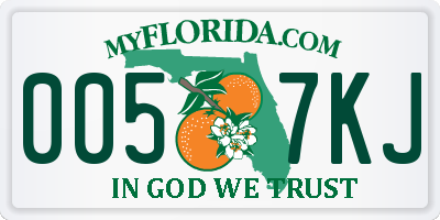 FL license plate 0057KJ