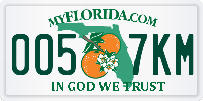 FL license plate 0057KM