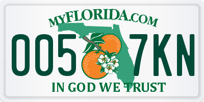 FL license plate 0057KN