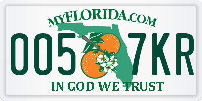 FL license plate 0057KR