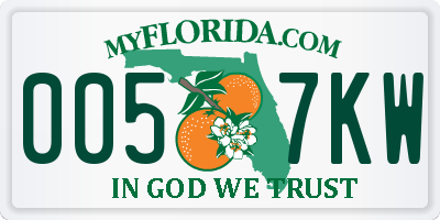 FL license plate 0057KW